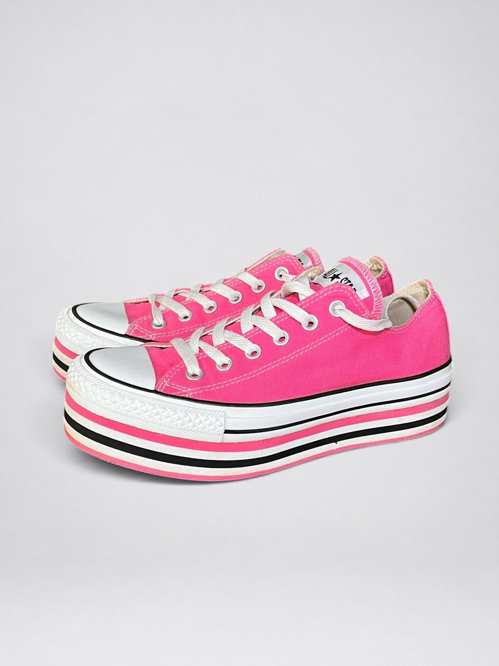 Converse All Star Pink Double Platform Low Top Women’s 9